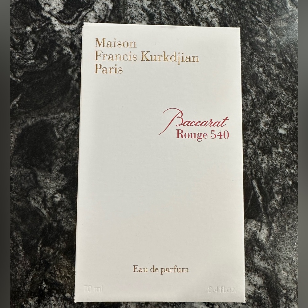 Maison Francis Kurkdjian Paris Baccarat Rouge 540 box and empty bottle